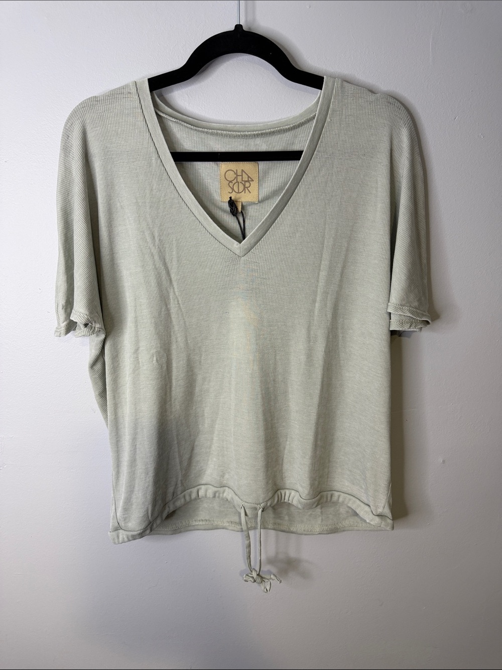 Chaser V-Neck Short Sleeve Drawstring Tee NWT